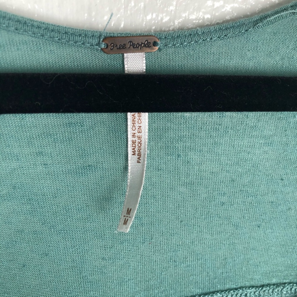 FREE PEOPLE flowy green babydoll top - Picture 3 of 5